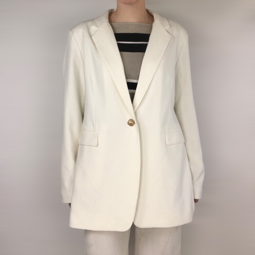 NWT House of Harlow 1960 Blazer White Size XL Collard Work Business Preppy‎